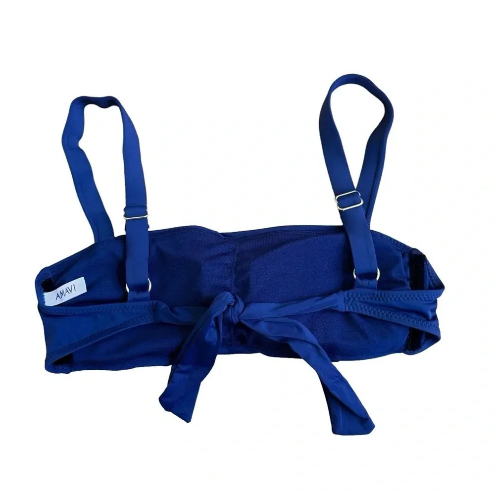 Amavi women’s swim bikini top bralette navy blue size L NWOT - Picture 3 of 9